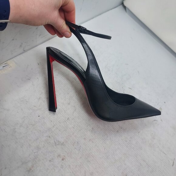 Christian Louboutin Black Strappy Condora Leather Heel Shoe - Picture 3 of 12